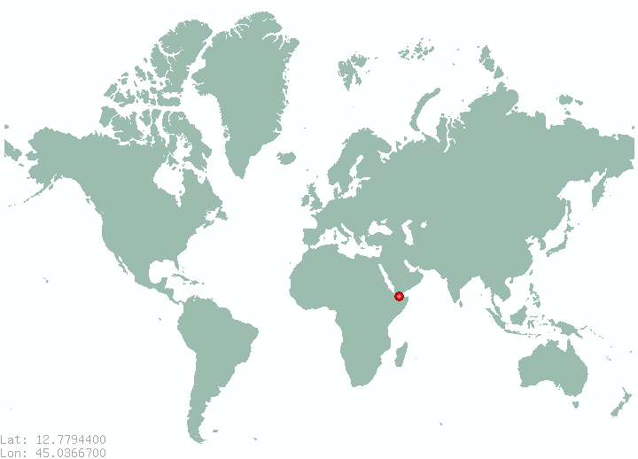 Aden in world map